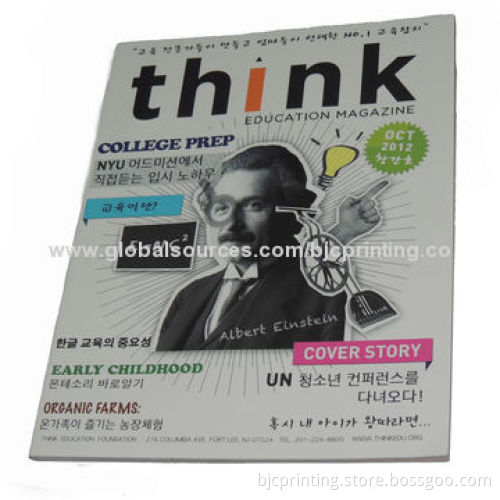 Glossy coated paper magazine printing, monthly periodical